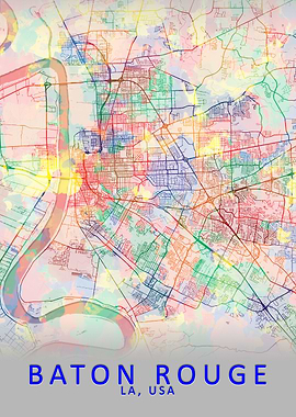 Baton Rouge USA City Map