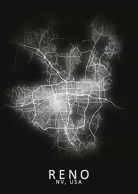 Reno NV USA City Map