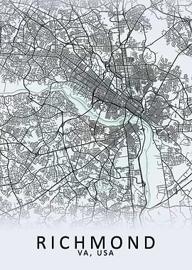Richmond VA USA City Map