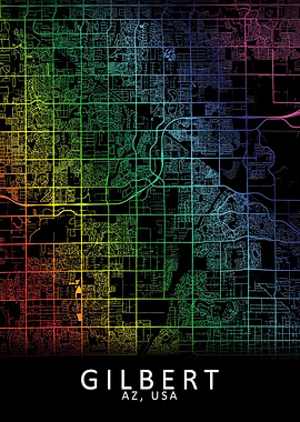 Gilbert AZ USA City Map