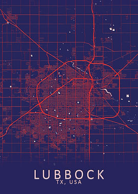 Lubbock TX USA City Map