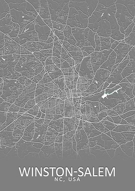 WinstonSalem USA City Map