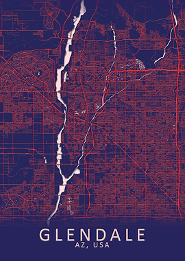 Glendale AZ USA City Map