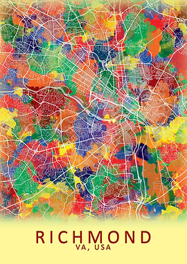 Richmond VA USA City Map