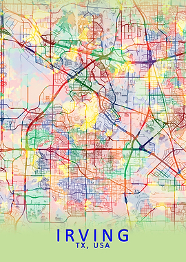 Irving TX USA City Map