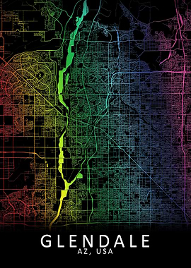 Glendale AZ USA City Map