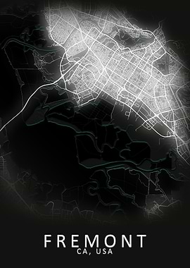 Fremont CA USA City Map