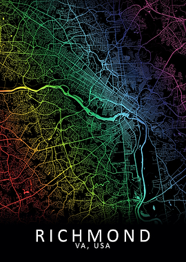 Richmond VA USA City Map