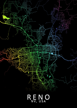 Reno NV USA City Map