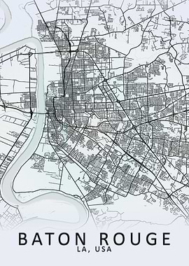 Baton Rouge USA City Map