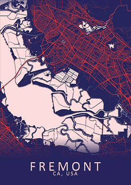Fremont CA USA City Map