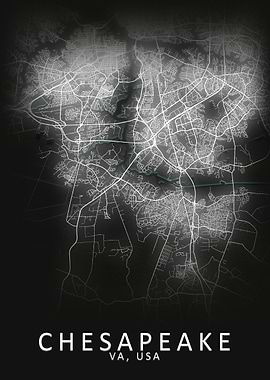 Chesapeake USA City Map