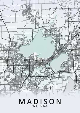 Madison WI USA City Map