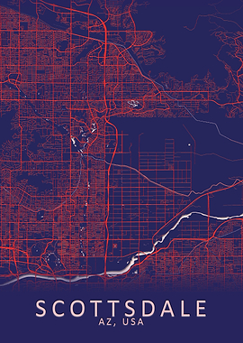 Scottsdale AZ USA City Map
