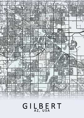 Gilbert AZ USA City Map