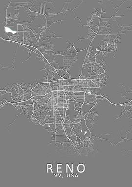 Reno NV USA City Map