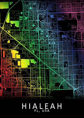 Hialeah FL USA City Map