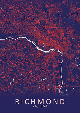 Richmond VA USA City Map