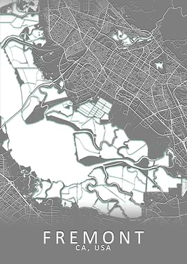 Fremont CA USA City Map