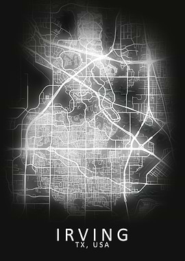 Irving TX USA City Map