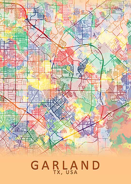 Garland TX USA City Map