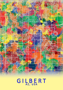 Gilbert AZ USA City Map