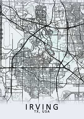 Irving TX USA City Map