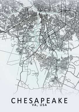 Chesapeake USA City Map