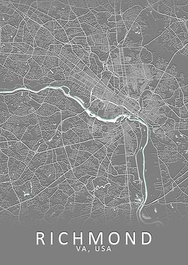 Richmond VA USA City Map