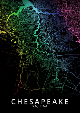 Chesapeake USA City Map