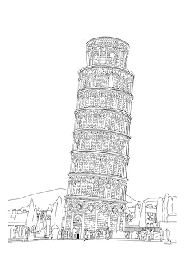 Tower of Pisa BW