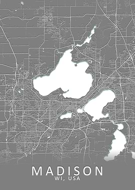 Madison WI USA City Map