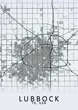 Lubbock TX USA City Map