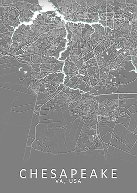 Chesapeake USA City Map