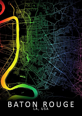 Baton Rouge USA City Map