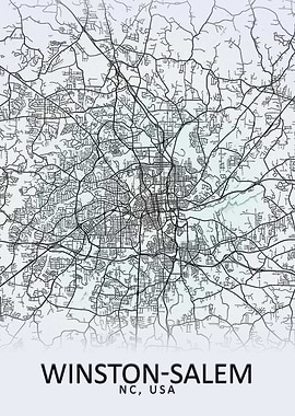 WinstonSalem USA City Map