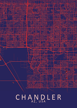 Chandler AZ USA City Map