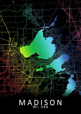 Madison WI USA City Map