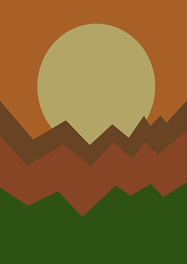 Autumn sunset in mountain