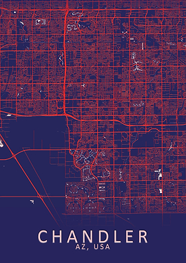Chandler AZ USA City Map