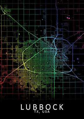 Lubbock TX USA City Map