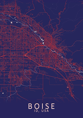 Boise ID USA City Map