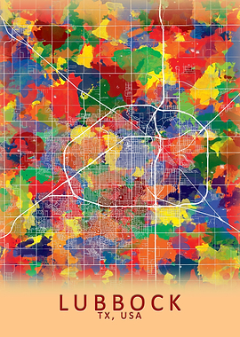 Lubbock TX USA City Map