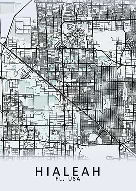 Hialeah FL USA City Map