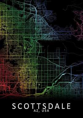 Scottsdale AZ USA City Map