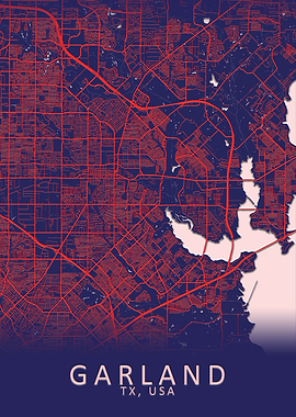 Garland TX USA City Map