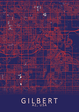 Gilbert AZ USA City Map