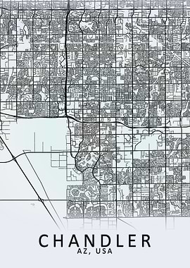 Chandler AZ USA City Map