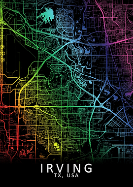 Irving TX USA City Map