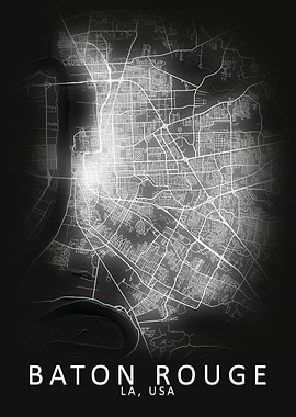 Baton Rouge USA City Map